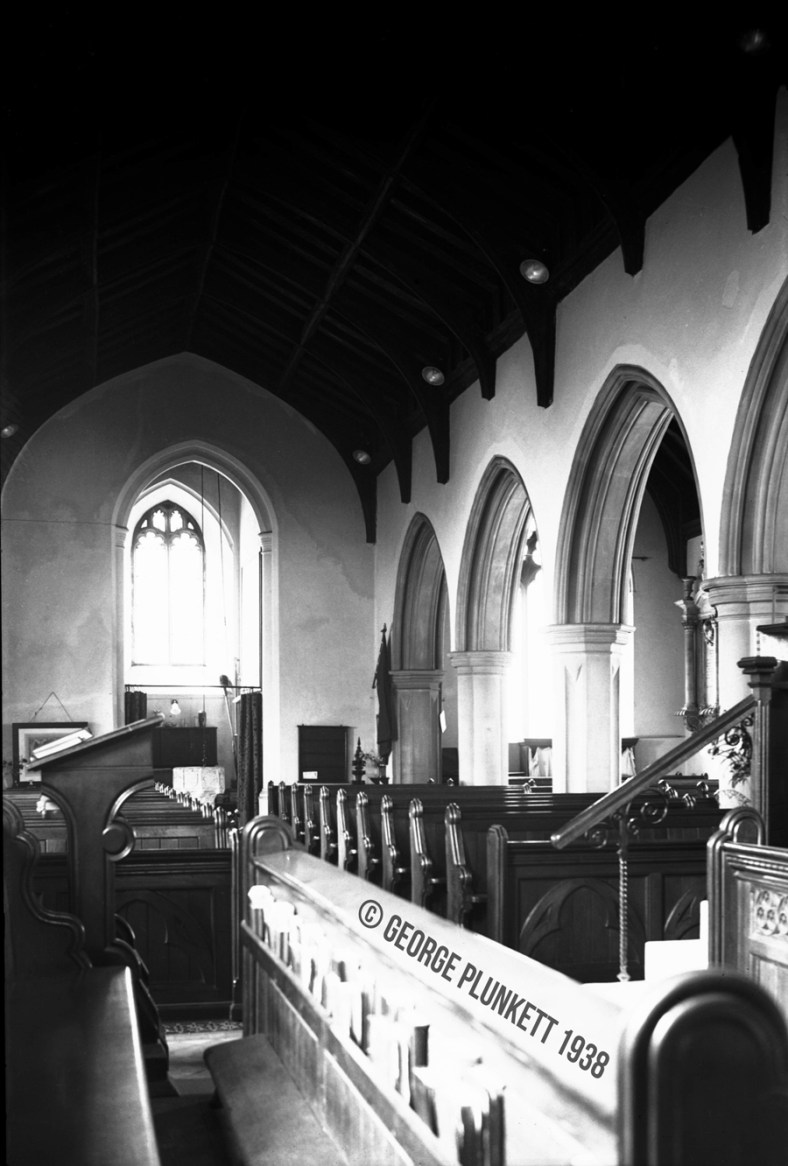 St Bartholomew's Heigham interior view west [2436] 1938-06-10